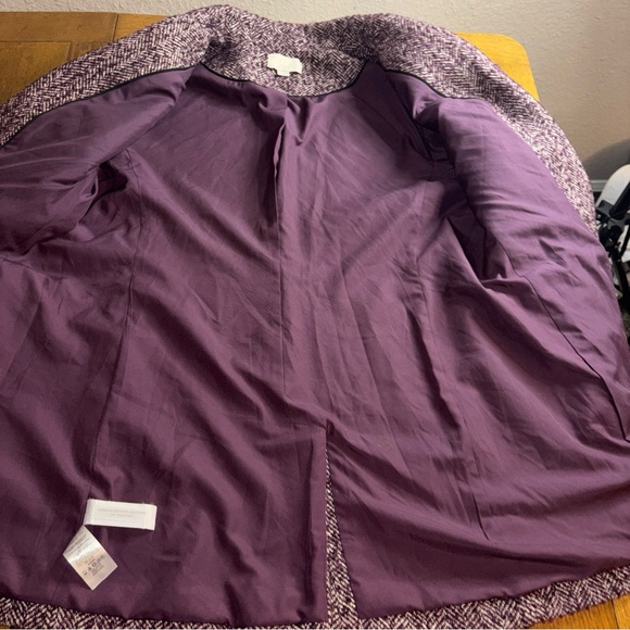 LOFT Purple Herringbone Blazer - Picture 5 of 7